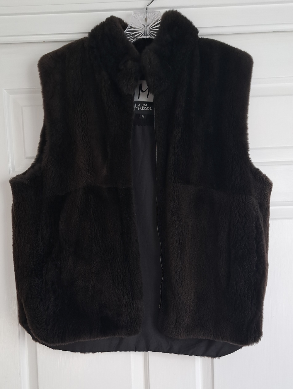 Thinsulate Faux Fur Vest - Dark Brown Women's Jacket